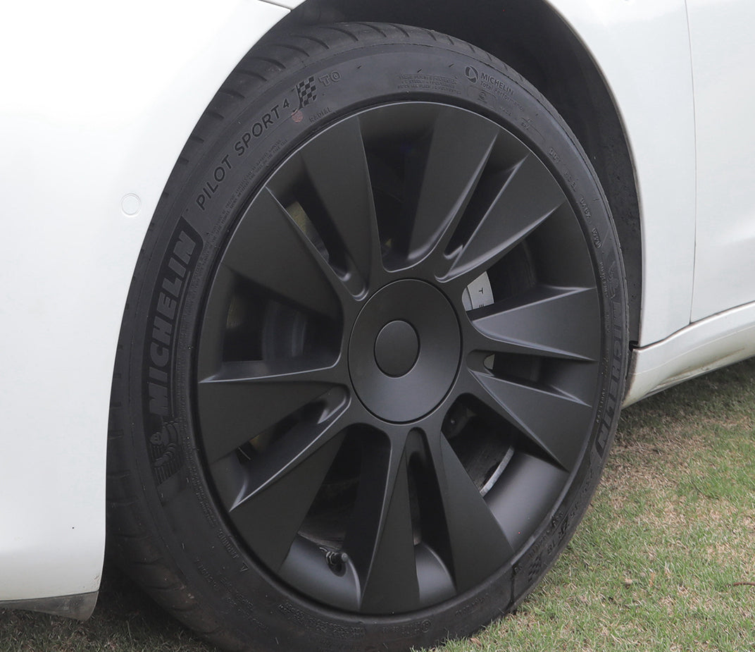 ECLIPSE MATTE  Matte Black M3 18-inch hubcap set, Fits Tesla